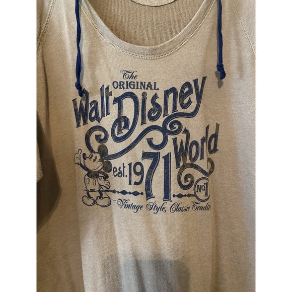 Disney Parks Hoodie Womens 2XL Walt World Brown Pullover Sweatshirt Mickey Logo - Picture 2 of 10
